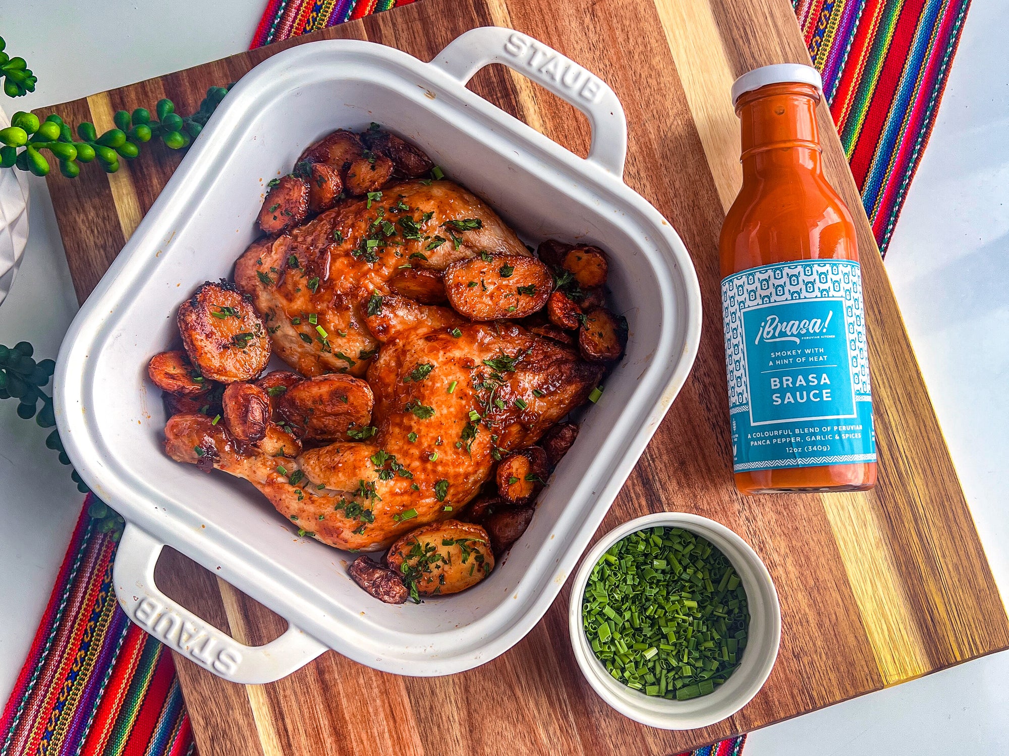 You Have to Try This Delicious One Sheet Pan Chicken and Potatoes with Brasa Sauce Recipe!