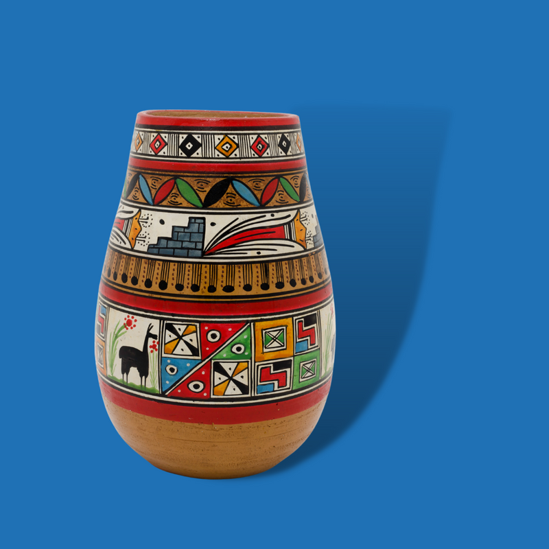 Peruvian Quenua harvest pottery Peruvian QUINUA HARVEST VASE W